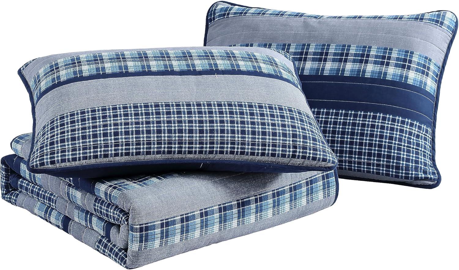 imageNautica Twin Quilt Set Cotton Reversible Bedding Set Addison Blue TwinAddison Blue