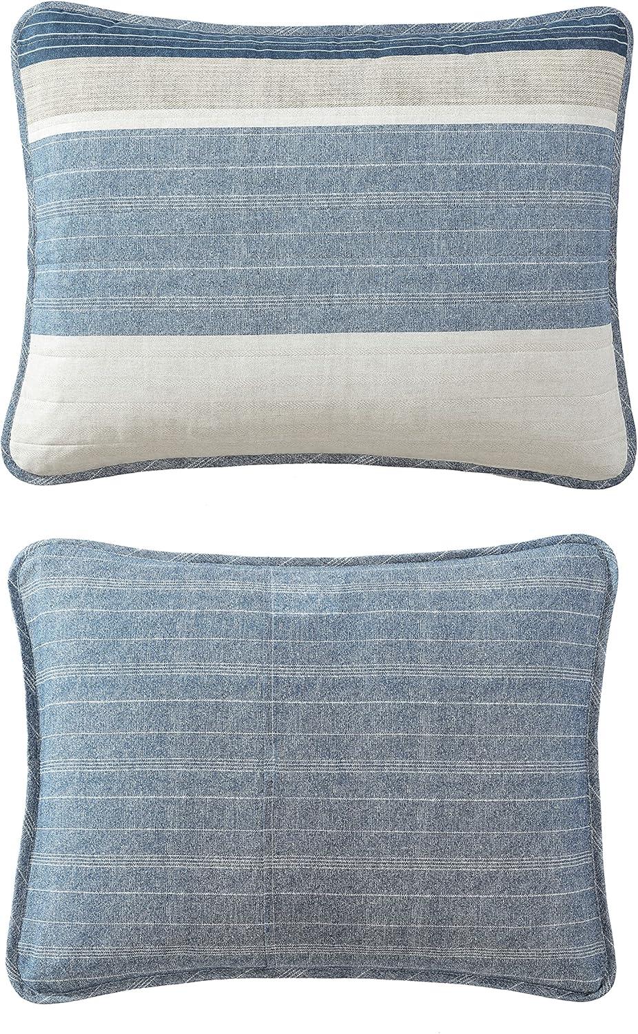 imageNautica Twin Quilt Set Cotton Reversible Bedding Set Dorm Room Essentials Ridgeport Beige TwinRidgeport Denim
