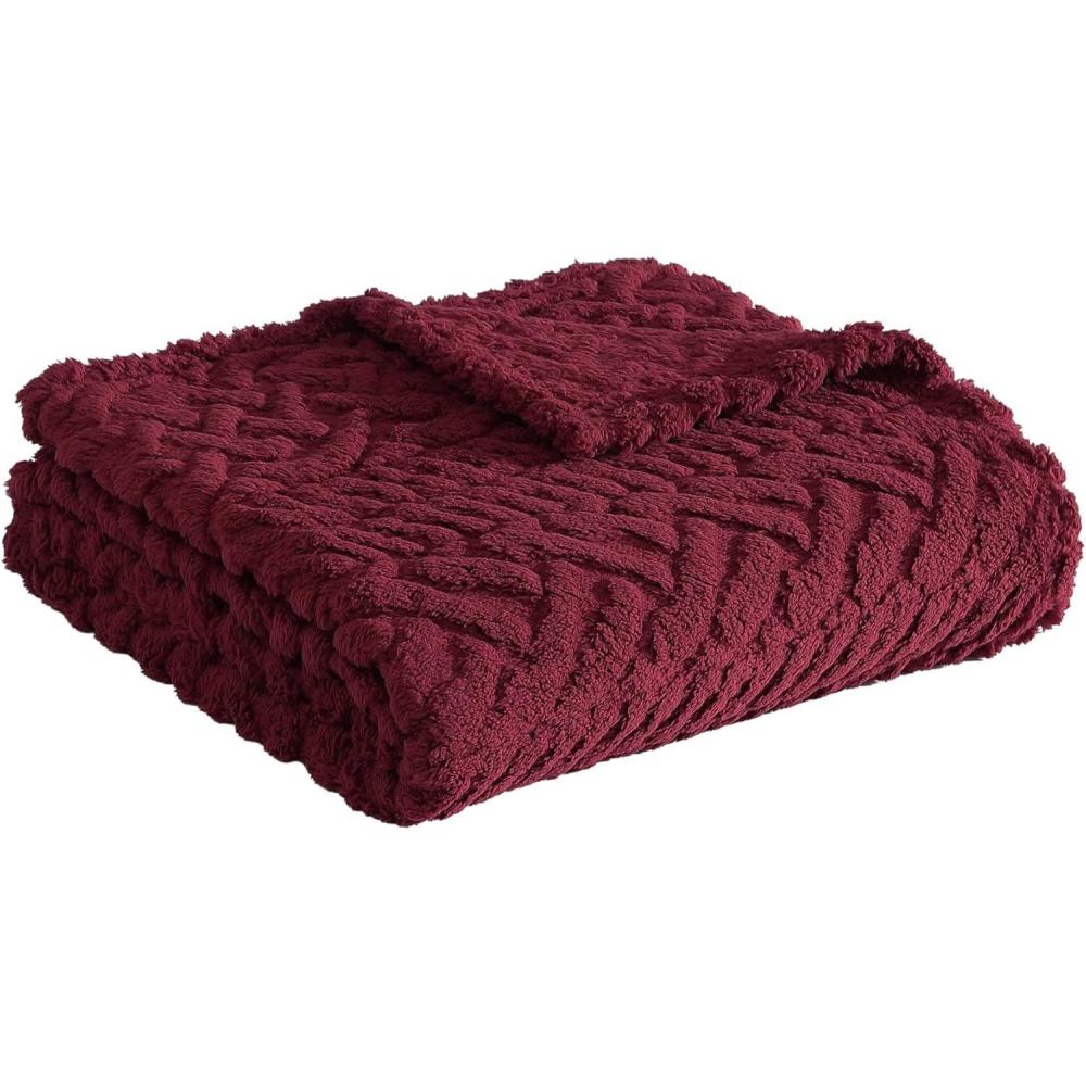 imageNautica  Throw Blanket Ultra Soft Plush Sherpa Bedding Warm ampamp Cozy Home Decor for Bed or Couch Dorm Room Essentials Saltmarsh Grey 50quot x 60quotDeclan Red