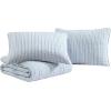 imageNautica  Queen Quilt Set Reversible Cotton Bedding with Matching Shams Modern Home Decor for All Seasons Dover Beige QueenColeridge Stripe Light Blue
