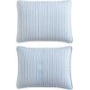 imageNautica  Queen Quilt Set Reversible Cotton Bedding with Matching Shams Modern Home Decor for All Seasons Dover Beige QueenColeridge Stripe Light Blue