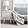 imageNautica  Throw Blanket Super Soft ampamp Cozy Fleece Bedding Dorm Room Essentials Awning Stripe Grey 50quot x 60quotAwning Stripe GreyWhite