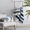 imageNautica  Throw Blanket Super Soft ampamp Cozy Fleece Bedding Dorm Room Essentials Awning Stripe Grey 50quot x 60quotAwning Stripe NavyWhite