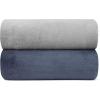 imageNautica  Twin Blanket Soft Plush Fleece Bedding Ideal for Bed or Couch Dorm Essentials OekoTex Certified Solid RedSolid Grey