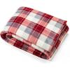 imageNautica  Twin Blanket Soft Plush Fleece Bedding Ideal for Bed or Couch Dorm Essentials OekoTex Certified Winter Tattersall RedBluff Plaid Red