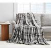 imageNautica  Twin Blanket Soft Plush Fleece Bedding Ideal for Bed or Couch Dorm Essentials OekoTex Certified Winter Tattersall RedLewes Grey