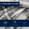 imageNautica  Twin Blanket Soft Plush Fleece Bedding Ideal for Bed or Couch Dorm Essentials OekoTex Certified Winter Tattersall RedLewes Grey