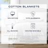 imageNautica  Twin Blanket Woven Textured Cotton Bedding Ideal for Bed or Couch Dorm Essentials OekoTex Certified Rope Stripe WhiteGrey