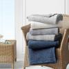 imageNautica  Twin Blanket Woven Textured Cotton Bedding Ideal for Bed or Couch Dorm Essentials OekoTex Certified Rope Stripe WhiteGrey