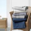 imageNautica  Twin Blanket Woven Textured Cotton Bedding Ideal for Bed or Couch Dorm Essentials OekoTex Certified Rope Stripe WhiteWhite