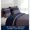 imageNautica  Twin Comforter Set Cotton Reversible Bedding with Matching Sham Medium Weight for Year Round Use OekoTex Certified Dorm Essentials Mineola NavyMineola Navy