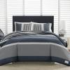 imageNautica  Twin Comforter Set Reversible Cotton Bedding with Matching Sham Medium Weight for Year Round Use Dorm Essentials OekoTex Certified Rendon CharcoalTwin