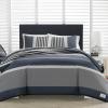 imageNautica  Twin Comforter Set Reversible Cotton Bedding with Matching Sham Medium Weight for Year Round Use Dorm Essentials OekoTex Certified Rendon CharcoalQueen