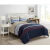 imageNautica  Twin Comforter Set Reversible Cotton Bedding with Matching Sham Medium Weight for Year Round Use OekoTex Certified Dorm Essentials Bradford NavyKhakiTwin