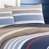 imageNautica  Twin Comforter Set Reversible Cotton Bedding with Matching Sham Medium Weight for Year Round Use OekoTex Certified Dorm Essentials Bradford NavyKhakiQueen