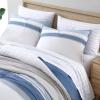imageNautica  Twin Comforter Set Reversible Cotton Bedding with Matching Sham MediumWeight for Year Round Use Dorm Essentials OekoTex Certified Trimmer BlueTrimmer Blue