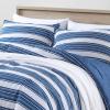 imageNautica  Twin Comforter Set Reversible Cotton Bedding with Matching Sham MediumWeight for Year Round Use Dorm Essentials OekoTex Certified Trimmer BlueVintage Crew Stripe