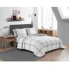 imageNautica  Twin Quilt Set All Season Cotton Bedding with Matching Sham Dorm Room Essentials Fleetville GreyWhite TwinTwin