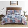 imageNautica  Twin Quilt Set All Season Cotton Home Bedding Dorm Room Essentials Raeford Blue TwinRaeford BlueRedGreen