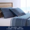imageNautica  Twin Quilt Set Cotton Reversible Bedding with Matching Sham Dorm Room Essentials Coveside Blue TwinDark BlueMedium Blue