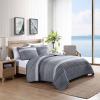 imageNautica  Twin Quilt Set Cotton Reversible Bedding with Matching Sham Dorm Room Essentials Coveside Blue TwinMedium GreyDark GreyWhite
