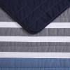 imageNautica  Twin Quilt Set Reversible Cotton Bedding with Matching Sham Bold ampamp Colorful Bedding Set for All Seasons Bradford Navy Blue Twin