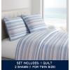 imageNautica  Twin Quilt Set Soft ampamp Breathable Cotton Bedding with Medium Weight Feel Reversible 2 Piece Bed Set with Matching Pillowcase Jettison GreyTwin