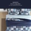 imageNautica  TwinTwin XL Comforter Set Cotton Bedding with Matching Sham Patchwork Print Bed Set Medium Weight for Year Round Use Dorm Essentials Mason BlueMason Blue