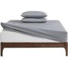 imageNautica  TwinTwin XL Sheet Set Deep Pocket Fitted Sheet and Pillowcase Set Double Layer Elastic Ideal Dorm Essentials Avery Stripe Navy TwinTwin XLSolid Grey