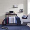 imageNautica  Twin Comforter Set Reversible Cotton Bedding with Matching Sham Medium Weight for Year Round Use OekoTex Certified Dorm Essentials Bradford NavyKhakiTwin