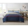 imageNautica  Twin Comforter Set Reversible Cotton Bedding with Matching Sham Medium Weight for Year Round Use OekoTex Certified Dorm Essentials Bradford NavyKhakiKing