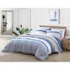 imageNautica  Twin Comforter Set Reversible Cotton Bedding with Matching Sham MediumWeight for Year Round Use Dorm Essentials OekoTex Certified Trimmer BlueTrimmer Blue