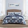 imageNautica  TwinTwin XL Comforter Set Cotton Bedding with Matching Sham Patchwork Print Bed Set Medium Weight for Year Round Use Dorm Essentials Mason BlueMason Blue
