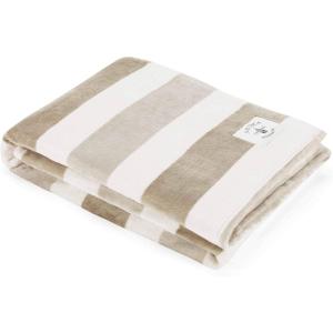 imageNautica  Throw Blanket Super Soft ampamp Cozy Fleece Bedding Dorm Room Essentials Awning Stripe Grey 50quot x 60quotAwning Stripe BeigeWhite
