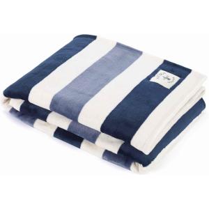 imageNautica  Throw Blanket Super Soft ampamp Cozy Fleece Bedding Dorm Room Essentials Awning Stripe Grey 50quot x 60quotAwning Stripe Blue