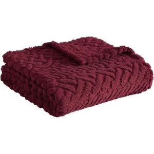 imageNautica  Throw Blanket Ultra Soft Plush Sherpa Bedding Warm ampamp Cozy Home Decor for Bed or Couch Dorm Room Essentials Saltmarsh Grey 50quot x 60quotDeclan Red