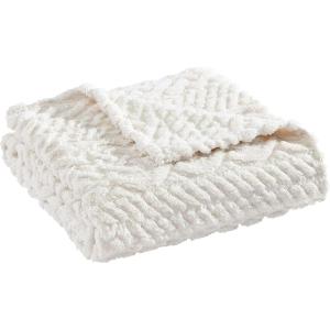 imageNautica  Throw Blanket Ultra Soft Plush Sherpa Bedding Warm ampamp Cozy Home Decor for Bed or Couch Dorm Room Essentials Saltmarsh Grey 50quot x 60quotDeclan Ivory