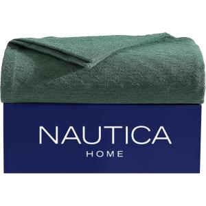 imageNautica  Twin Blanket Cotton Woven Bedding MediumWeight for All Seasons Ideal Dorm Essentials OekoTex Certified Ripple Cove GreenRipple Cove Green