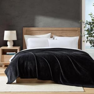 imageNautica  Twin Blanket Soft Plush Fleece Bedding Ideal for Bed or Couch Dorm Essentials OekoTex Certified Solid RedSolid Black