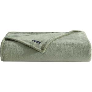 imageNautica  Twin Blanket Soft Plush Fleece Bedding Ideal for Bed or Couch Dorm Essentials OekoTex Certified Solid RedSolid Green