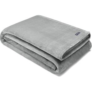 imageNautica  Twin Blanket Soft Plush Fleece Bedding Ideal for Bed or Couch Dorm Essentials OekoTex Certified Solid RedSolid Grey
