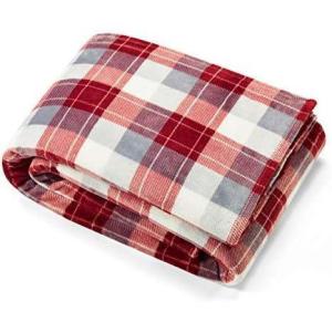 imageNautica  Twin Blanket Soft Plush Fleece Bedding Ideal for Bed or Couch Dorm Essentials OekoTex Certified Winter Tattersall RedBluff Plaid Red