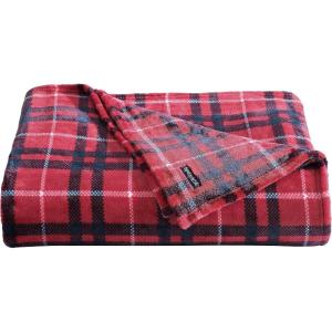 imageNautica  Twin Blanket Soft Plush Fleece Bedding Ideal for Bed or Couch Dorm Essentials OekoTex Certified Winter Tattersall RedWinter Tattersall Red