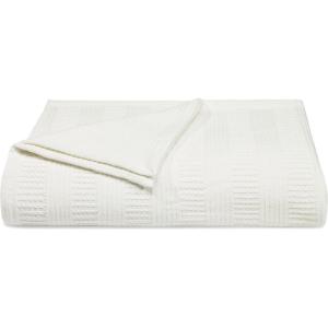 imageNautica  Twin Blanket Woven Textured Cotton Bedding Ideal for Bed or Couch Dorm Essentials OekoTex Certified Rope Stripe WhiteWhite