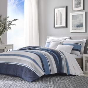 imageNautica  Twin Comforter Set Cotton Reversible Bedding with Matching Sham ampamp Bonus Decorative Pillows Westport Navy TwinTwin XLWestport Navy