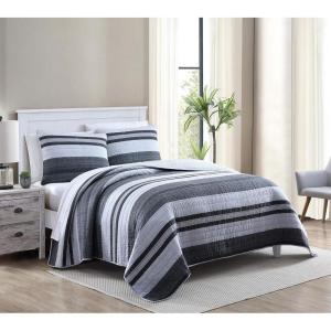 imageNautica  Twin Quilt Set Cotton Reversible Bedding Cozy Home Decor ampamp Dorm Room Essentials Ardmoore Grey TwinKing