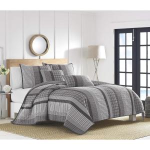 imageNautica  Twin Quilt Set Cotton Reversible Bedding Home Decor for All Seasons Dorm Room Essentials Gulf Shores Grey TwinGulf Shores Grey