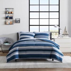 imageNautica  TwinTwin XL Comforter Set Reversible Cotton Bedding with Matching Sham Medium Weight for Year Round Use Dorm Essentials OekoTex Certified Lakeview BlueTwinTwin XL