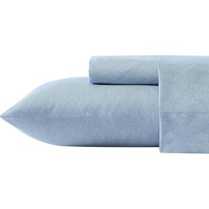 imageNautica  TwinTwin XL Sheet Set Deep Pocket Fitted Sheet and Pillowcase Set Double Layer Elastic Ideal Dorm Essentials Avery Stripe Navy TwinTwin XLHerringbone Coastal Blue