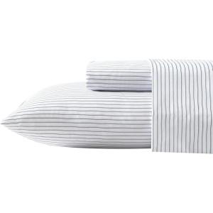 imageNautica  TwinTwin XL Sheet Set Deep Pocket Fitted Sheet and Pillowcase Set Double Layer Elastic Ideal Dorm Essentials Avery Stripe Navy TwinTwin XLSkinny Yacht Stripe Grey
